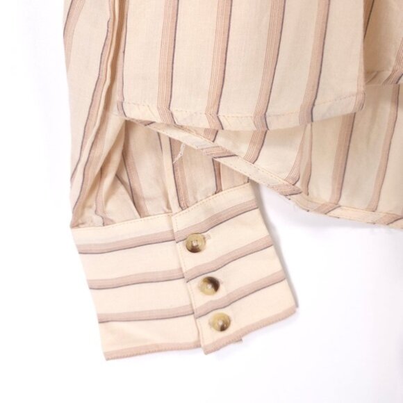 NWOT Free People Caitlin Top Beige Striped Tie Front Boho Blouse Size XS/TP - Picture 13 of 16